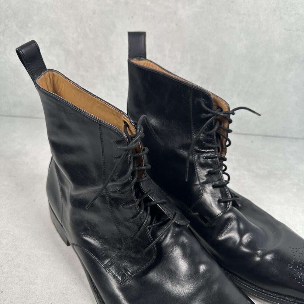 Cole Haan Boots Mens Size 10.5 Black Leather Lace Up Ankle Lionel Dress - Picture 3 of 14